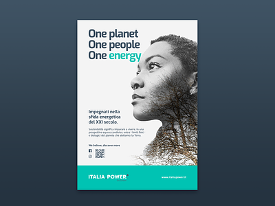 One advertisement double eco energy exposure green poster print sustainability