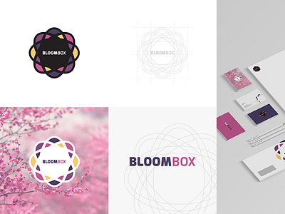 Portfolio Book bloombox book branding flowers logo pink portfolio purple yellow