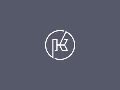 K blue branding circle k letter lines logo