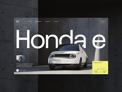 Honda Landing Page car electric electric car homepage honda landing page modern ui web