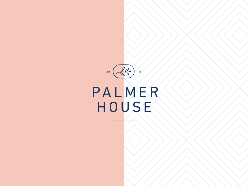Palmer House branding design feminine floral leaf logo mark pastel colours portfolio vector web