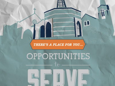 Opportunities to Serve blue brochure cover illustration northside umc