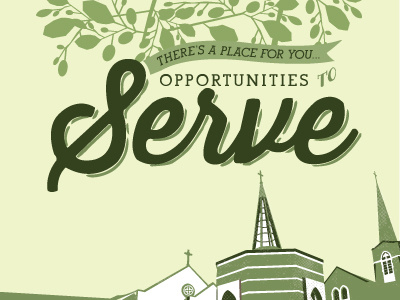 Opportunities to Serve #3 brochure green cover illustraton northside umc