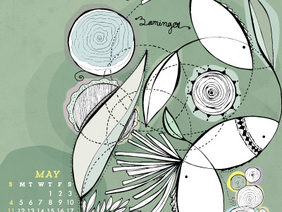 May - 2014 Calendar calendar fish green may