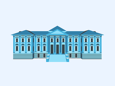 Tweed Courthouse blue building courthouse illustration minimalist tweed