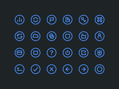 Blue Icons blue icons line mono round ui weight