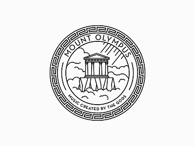 Mount Olympus Logo Concept gods greek illustration line logo mount mythological olympus