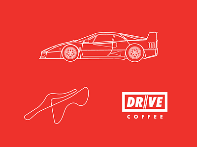 Drive Coffee Imola car coffee design drive ferrari logo red track type
