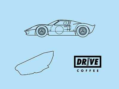 Drive Coffee Le Mans blue car coffee design drive ford gt40 gulf logo track type