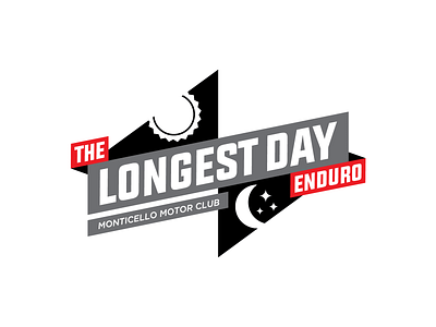 The Longest Day Enduro automotive branding car day logo moon race sun typography vector
