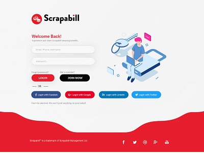 Scrapabill Login Page Design