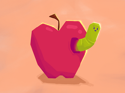 Happy Worm in Apple