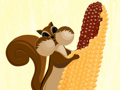 Autum Squirrel animal autum character corn cute fall harvest illustration illustrator nature november squirrel