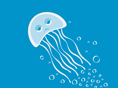 Apathetic Jellyfish animal aquatic character illustration illustrator jellyfish ocean sea sea creature under water underwater vector