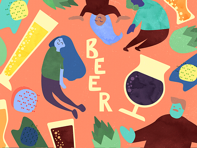 That beer week feeling alcohol beer drink hipster design illustration illustrator pattern vector