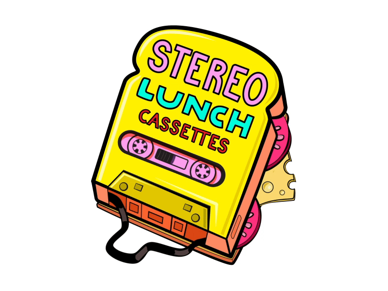 Stereo Lunch Cassettes 2d animation after effects animation branding cassette tape cassettes design food illustration illustrator logo logodesign loop lunch motion motion design tapes vector