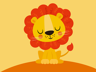 Lion abstract art animal animal art animal illustration colorful desert design flat illustration illustrator jungle lion lion king orange vector yellow