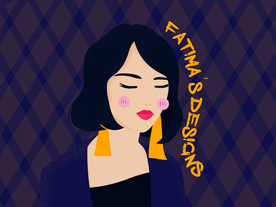 Dribbble Girl beautiful blue colorful design dribbble earings fashion illustration flat girl glamour gold illustration pattern pretty shortcut ui vector