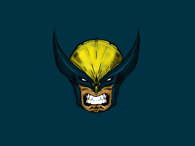Wolverine 2d 3 color 3d abstract app artwork branding cartoon character design digital art drawing flat graphic graphic design icon illustration ui ux vector