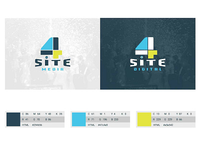 4 Site Media & 4 Site Digital Logo branding card design graphic design icon illustration logo marketing campaign typography vector