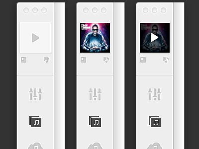 states album application chrome icons interface music navigation pause picas play player ui