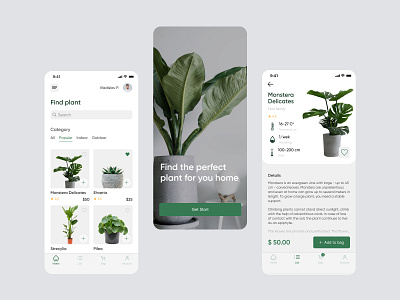 App Plants Shop app app ui design e commerce mobile mobile app mobile ui plant shop ui ux uxui