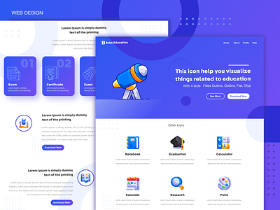 Education icons - web design - exploration