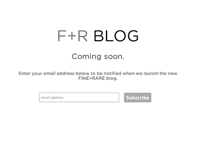 F+R Blog: Coming Soon