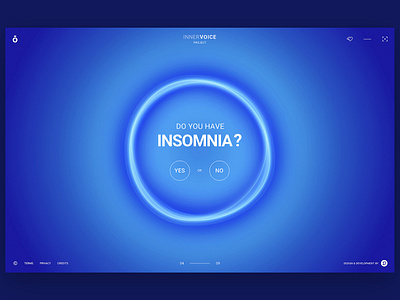 InnerVoice Project - Sneak Peek 3d animation animation blue and white circles clean design gsap interactive design orb ui ux vector web website