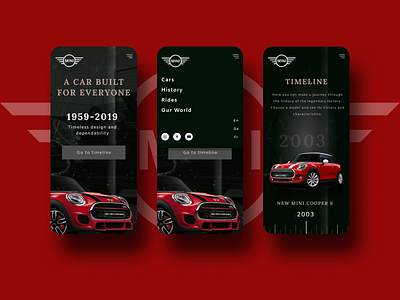 Mini Cooper Mobile Site Concept car cars concept dark dark ui design interface mini cooper mobile mobile ui timeline ui ux