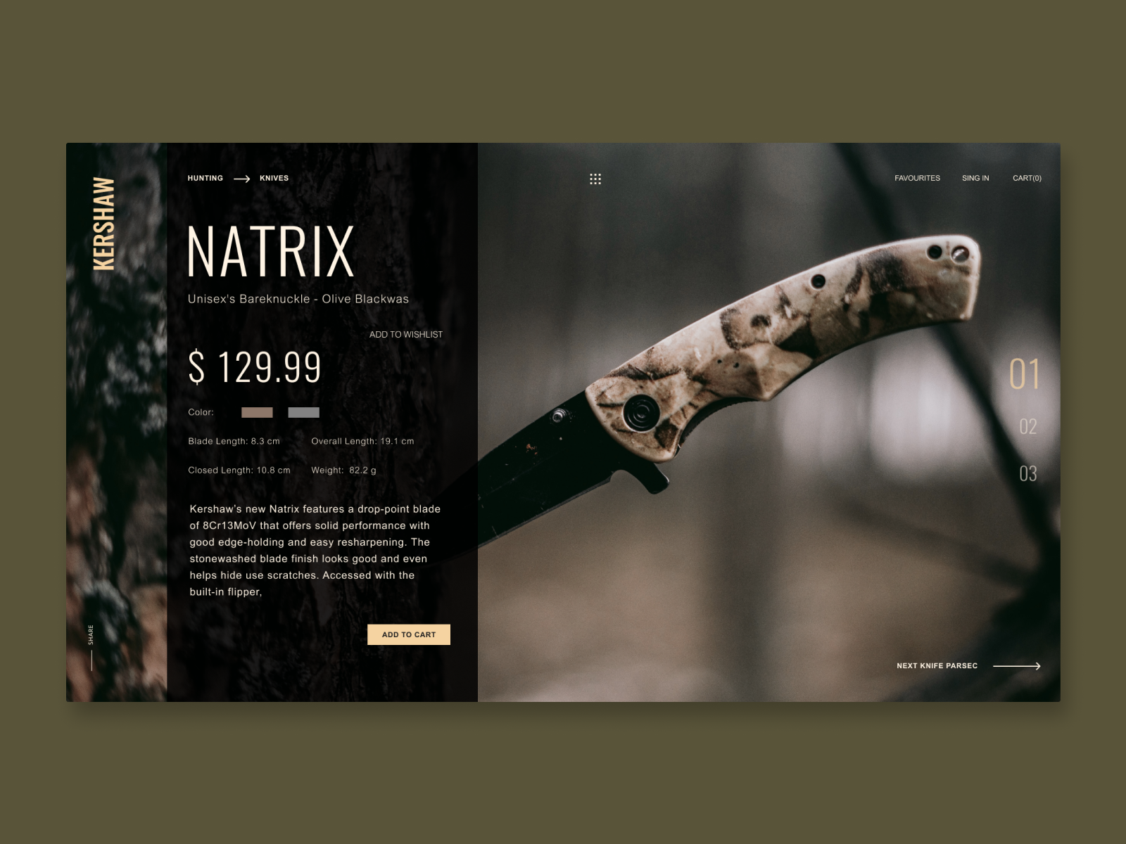 Product Page For Kershaw Knives Concept By Daria On Dribbble   Shot 2 4x 