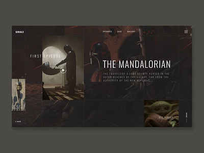 The Mandalorian - series - concept concept dark dark ui design disney figma mandalorian series starwars typography ui ux yoda