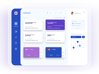 Banking Dashboard app app design application banking blue cards dashboard design finance interface money ui ux wallet web