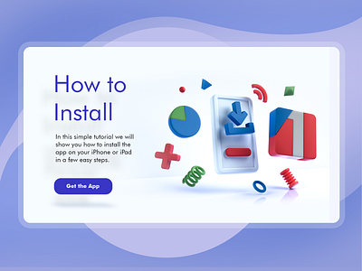 Hero image - Install the App 3d 3dsmax app banking finance hero hero image illustration internet banking landing money tutorial wallet webdesign website website design