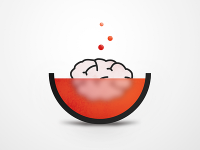 Brain in a Bowl branding icon illustration logo vector