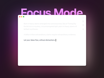 Focus Mode app clean design document focus focus mode light theme mac macos minimal notes app text text editor ui writing writing app wysiwyg