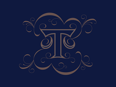 Letter T 36daysoftype antique custom lettering custom type design fancy flourish graphic design handlettering intricate lettering lettering artist serif type type design typogaphy typography victorian victorian type vintage