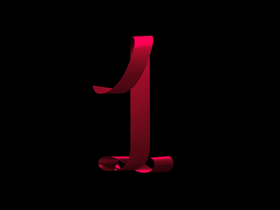 Numeral 1 36daysoftype 3d lettering 3d type 3d typography arnold render branding cinema 4d custom lettering custom type graphic design handlettering lettering lettering artist logo design numbers numeral ribbon type type design typography