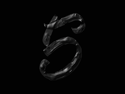 Numeral 5 36daysoftype 3d type 3d typography arnold render brush pen brush script cinema 4d custom lettering custom type daily render graphic handlettering lettering lettering artist number numerals tape type type design typography