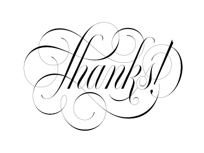 Thanks! cartouche design flourish formal script lettering script spencerian type