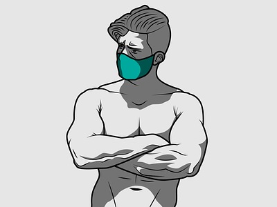 Man with a mask illustration coronavirus covid 19 design face mask illustration vector