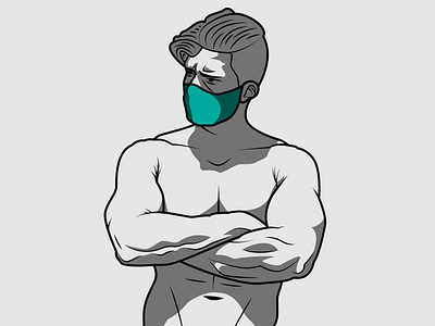 Man with a mask illustration