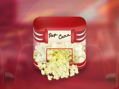 Pop Corn app appstore corn creative design icon icons ios iosicon iphone mobile pop red scetch ui web