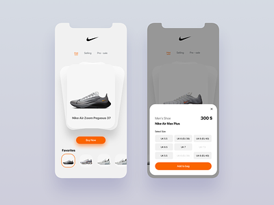 Nike Ui Concept Flip Card board flip ios iphone mobile nike ui ux web