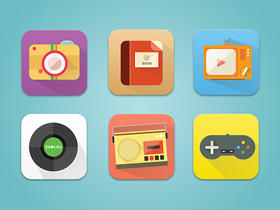 Flat Icons app appstore camera color flat game icon icons music tv ui web