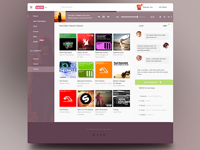 Electro Music reDesign Web app appstore icon icons iphone music perspective site ui violet web