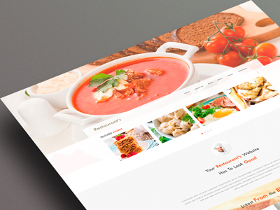 Restaurant’s app cook design food mock page red site template ui up web