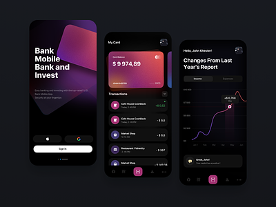 Bank Application Concept UI Design app bank crypto ios mobile transaction ui ux