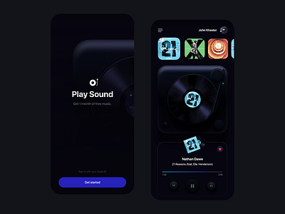 Play Sound App Player Concept app design ios mobile music player sound ui ux