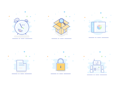 Styled vector icons illustration